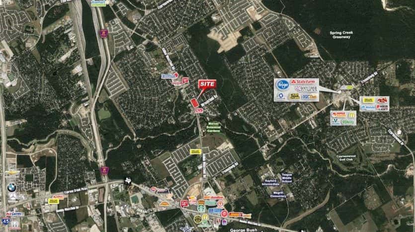 Cypress Trail Shopping Center - Spring Texas aerial view